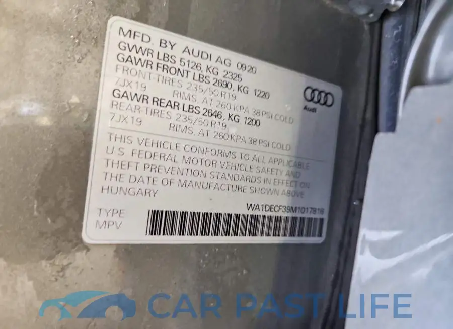 WA1DECF39M1017816# 13