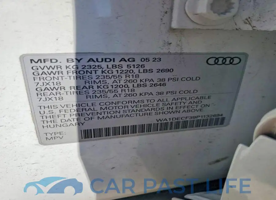 WA1DECF39P1132694# 13