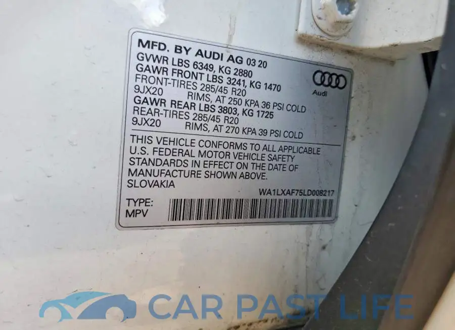 WA1LXAF75LD008217# 14