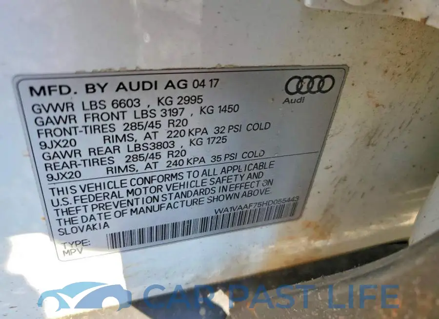 WA1VAAF75HD055443# 13