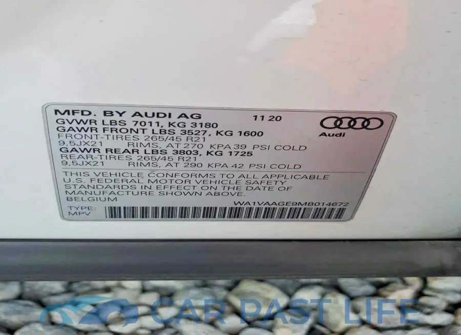 WA1VAAGE9MB014672# 12