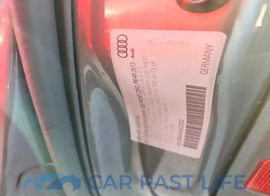 WAUDNAF46JA022922# 12