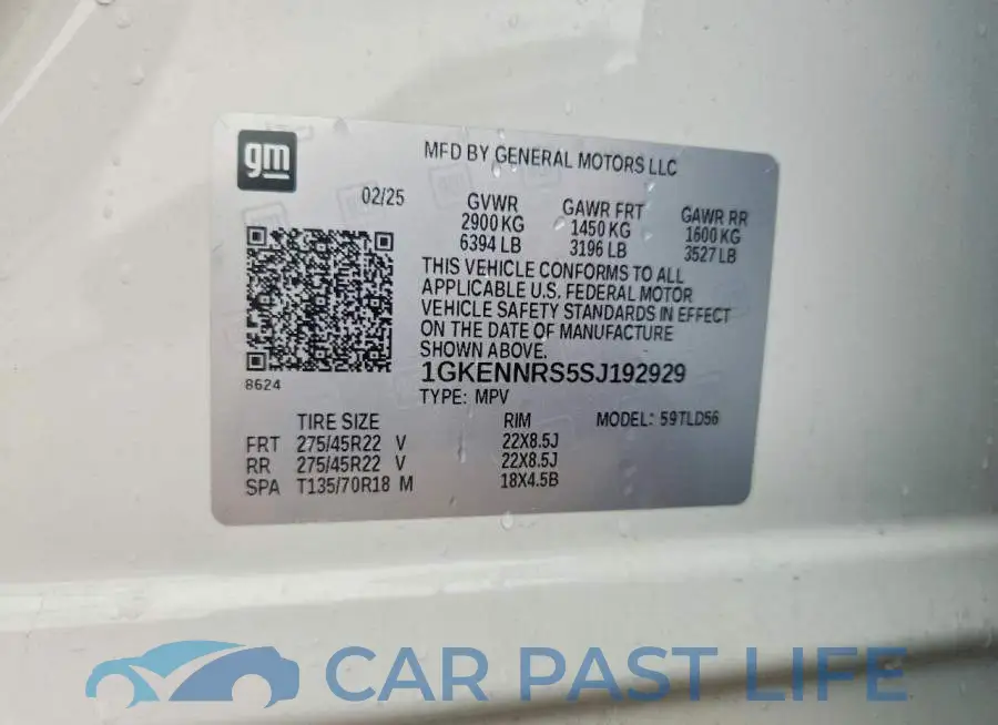 1GKENNRS5SJ192929# 13