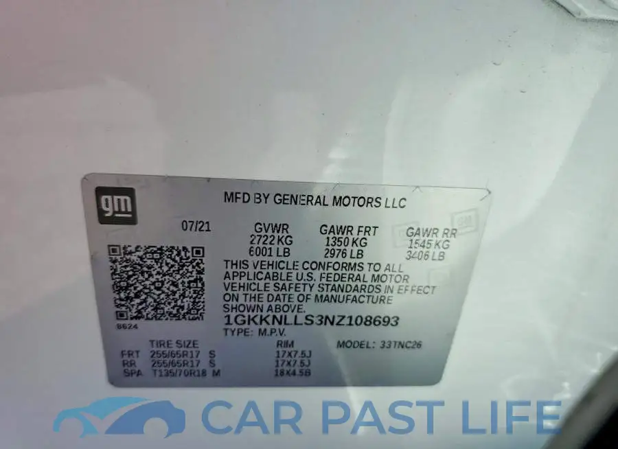 1GKKNLLS3NZ108693# 13