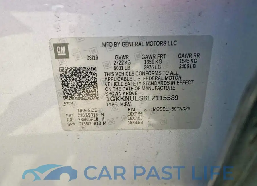 1GKKNULS6LZ115589# 13