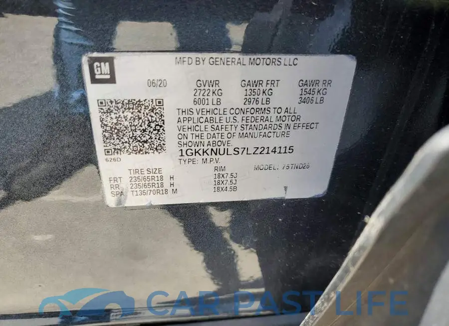 1GKKNULS7LZ214115# 14