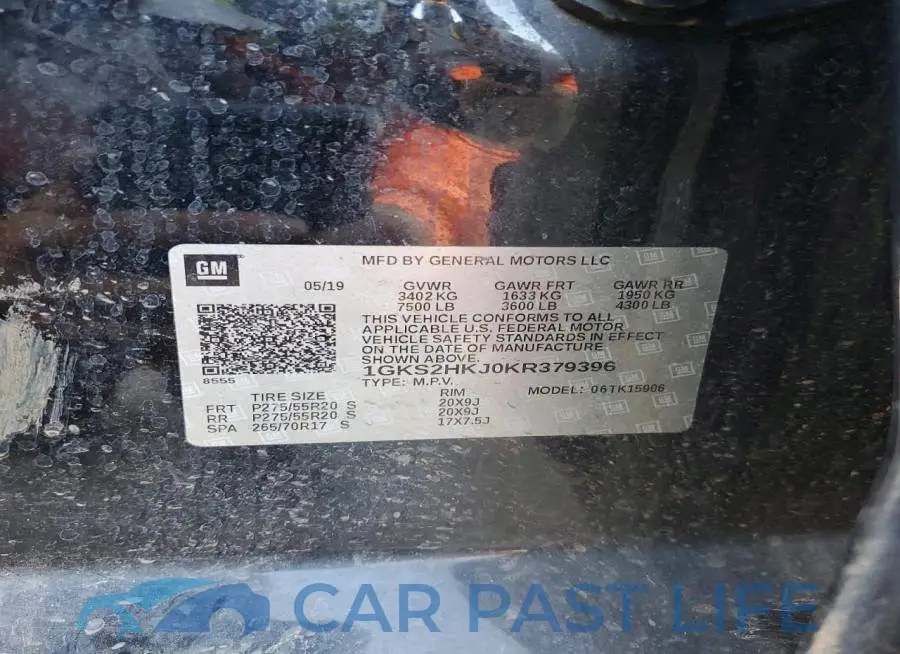 1GKS2HKJ0KR379396# 14