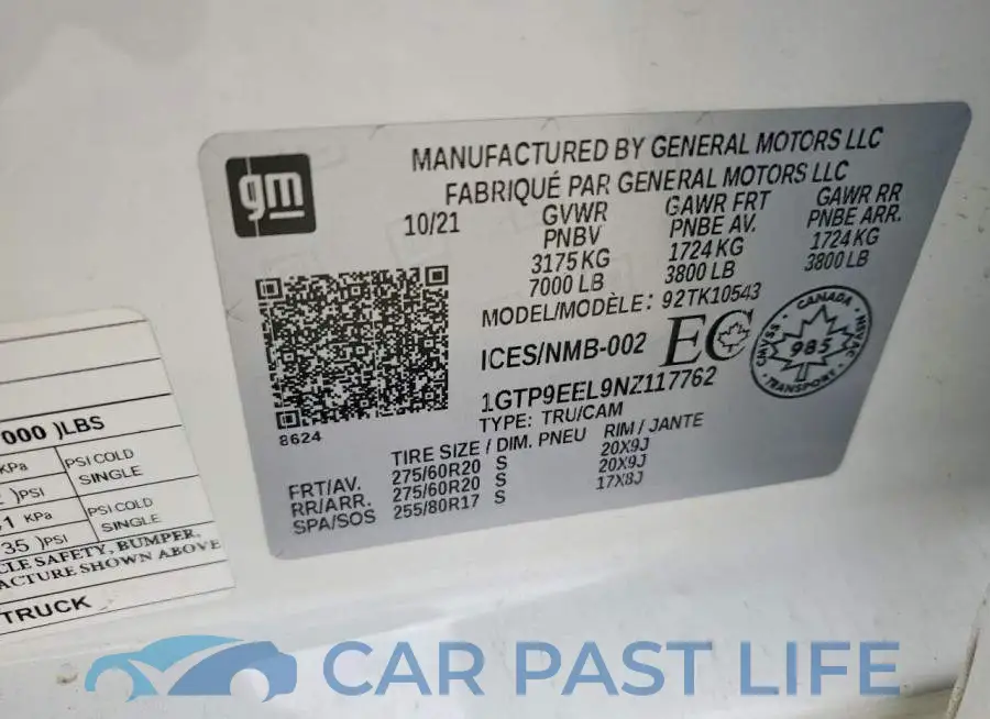 1GTP9EEL9NZ117762# 12