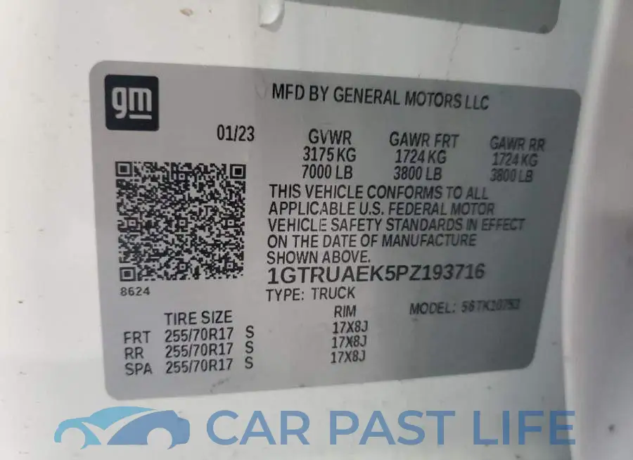 1GTRUAEK5PZ193716# 12