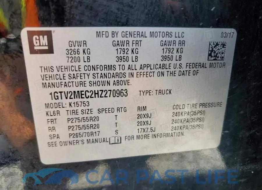 1GTV2MEC2HZ270963# 12
