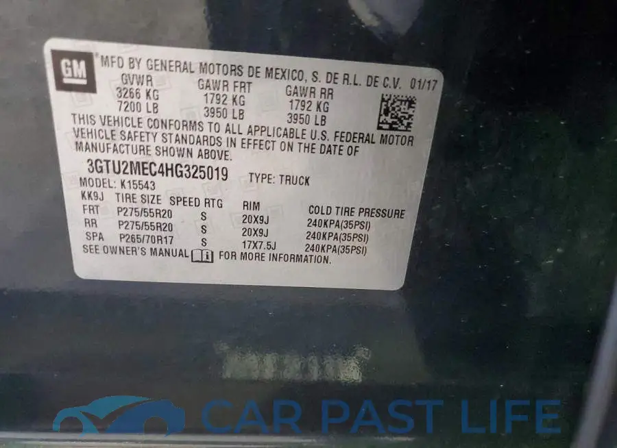 3GTU2MEC4HG325019# 13