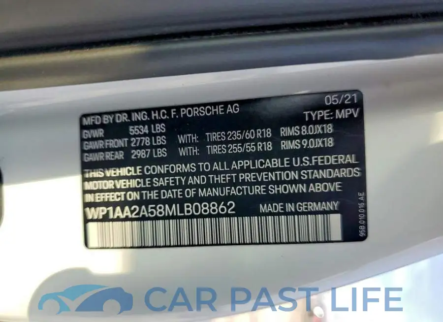 WP1AA2A58MLB08862# 13