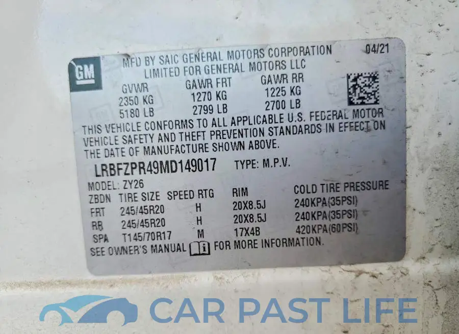LRBFZPR49MD149017# 13