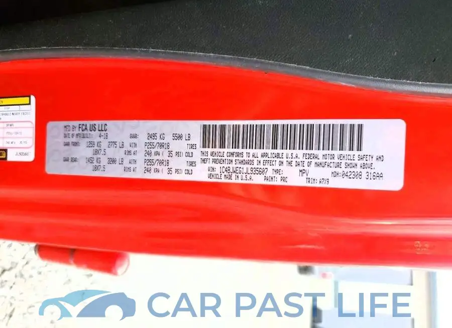 1C4BJWEG1JL935607# 12