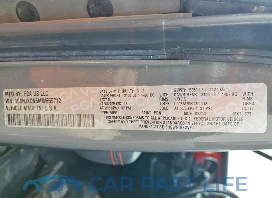 1C4HJXCN5MW655712# 12