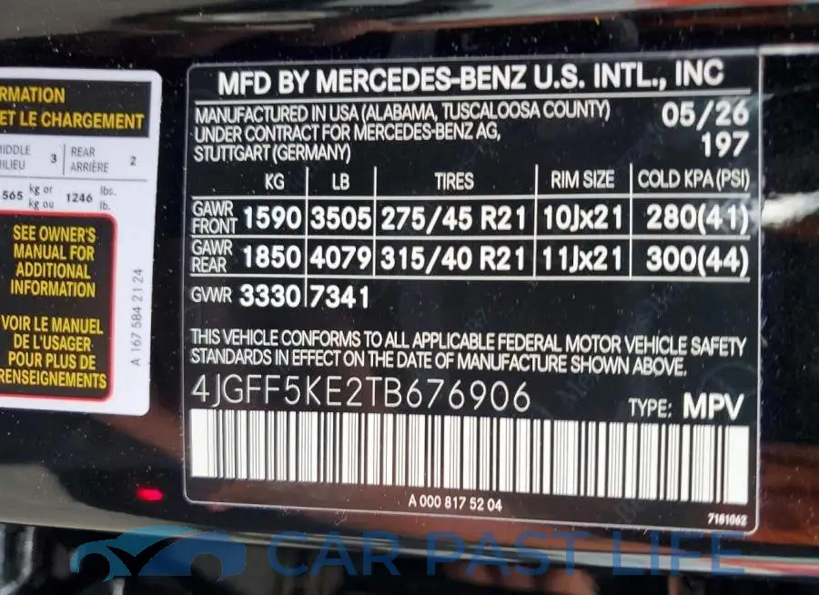 4JGFF5KE2TB676906# 13