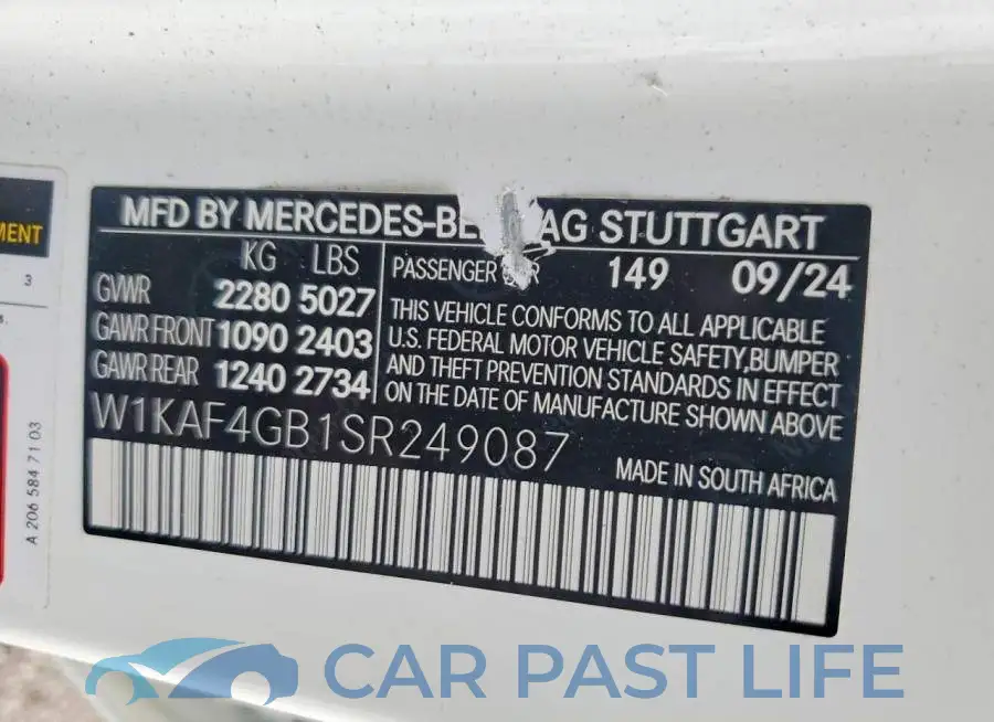 W1KAF4GB1SR249087# 12