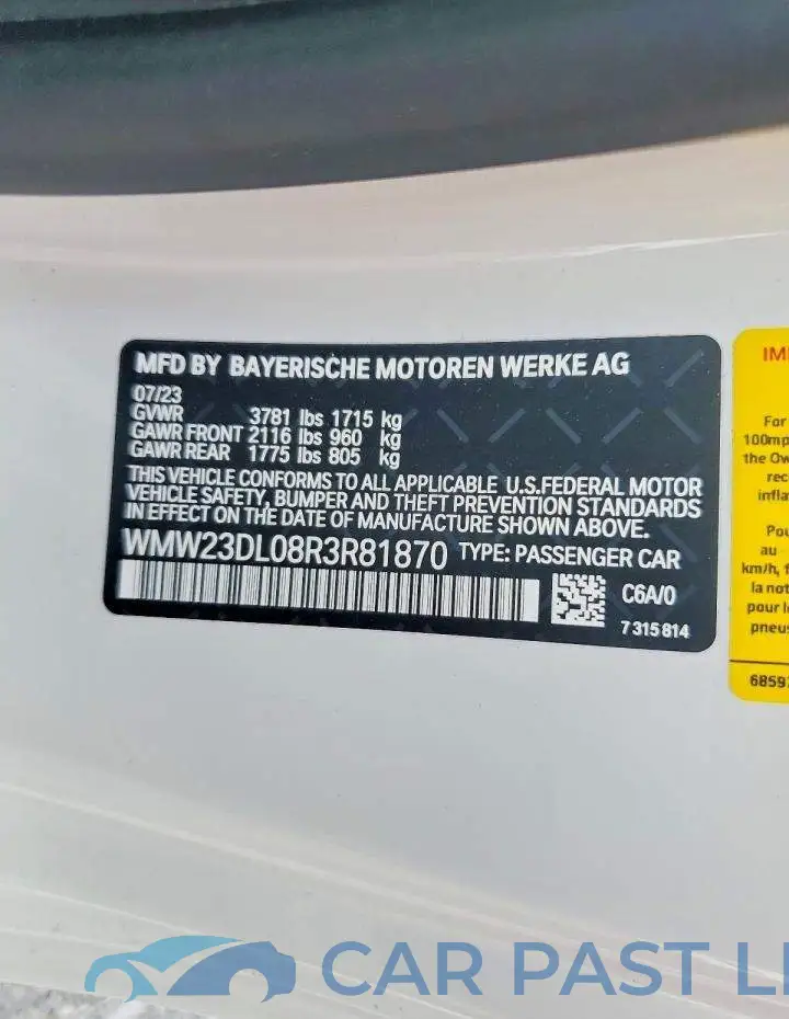 WMW23DL08R3R81870# 13