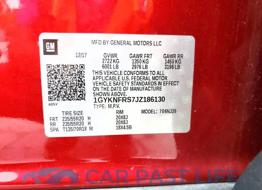 1GYKNFRS7JZ186130# 13