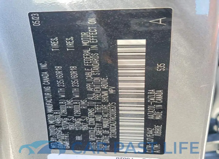 2T2ADCAZ7RC008375# 13
