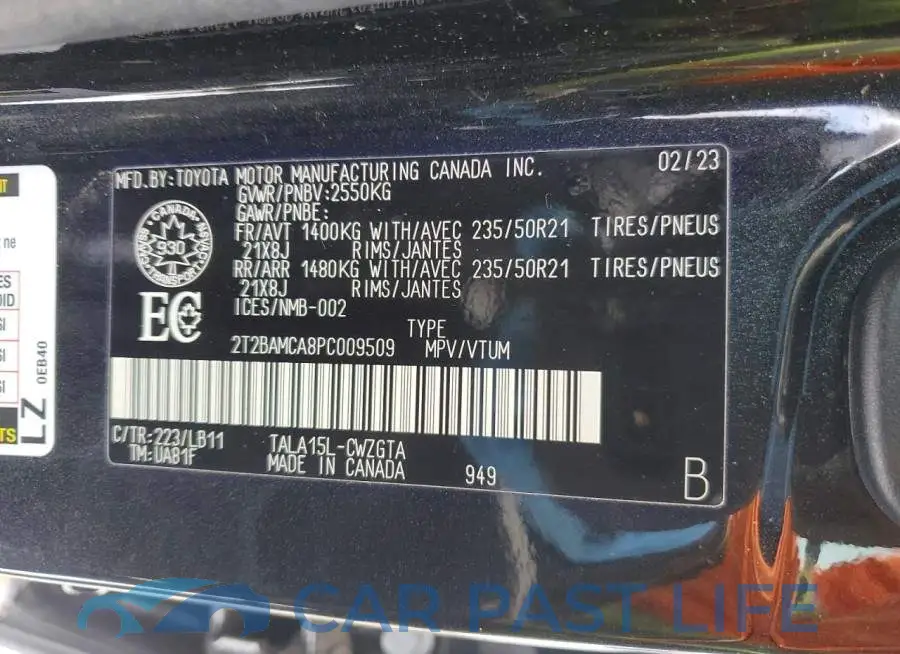 2T2BAMCA8PC009509# 13