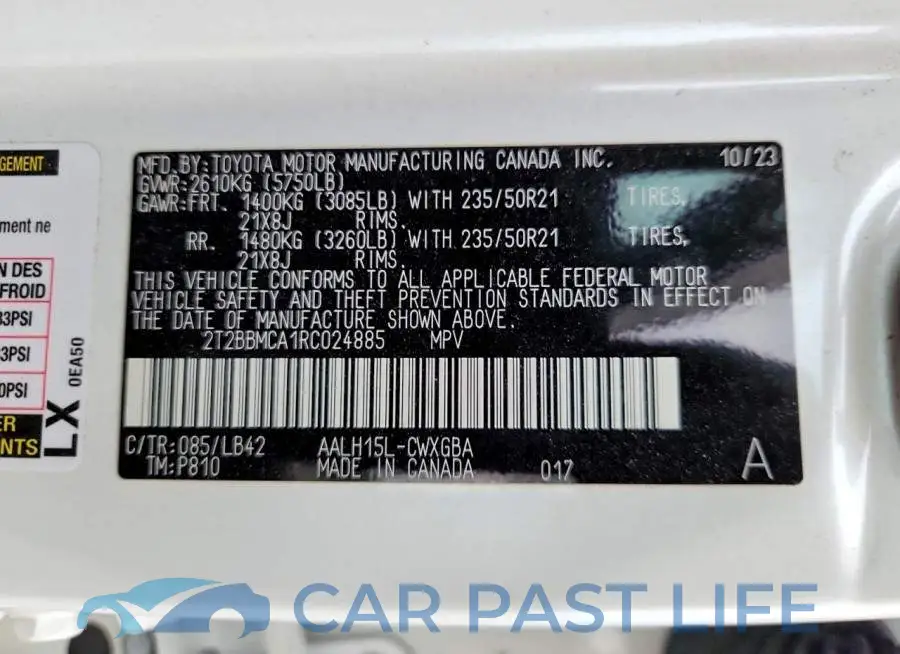 2T2BBMCA1RC024885# 14