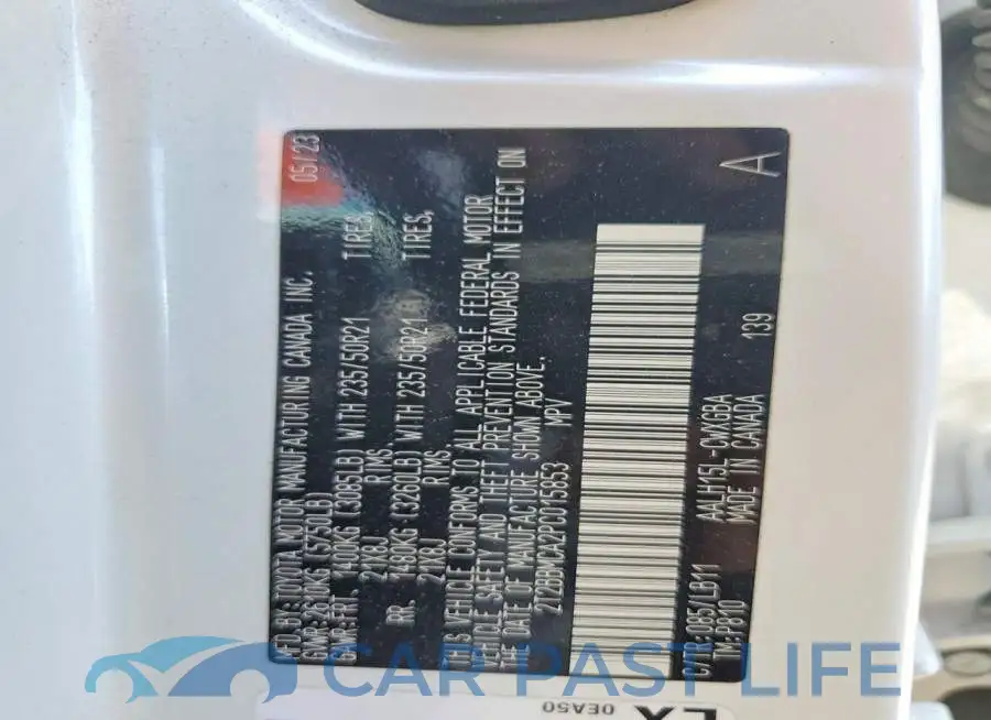 2T2BBMCA2PC015853# 12