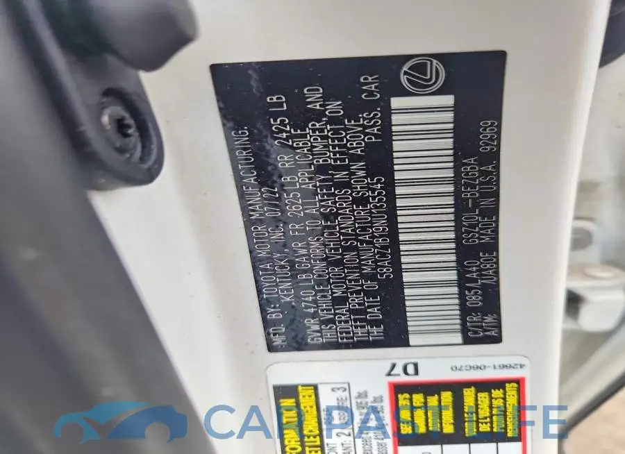 58ACZ1B19NU135545# 12