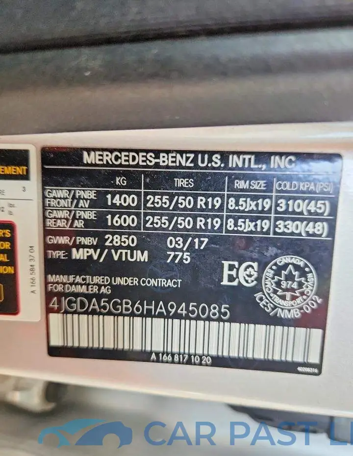 4JGDA5GB6HA945085# 14