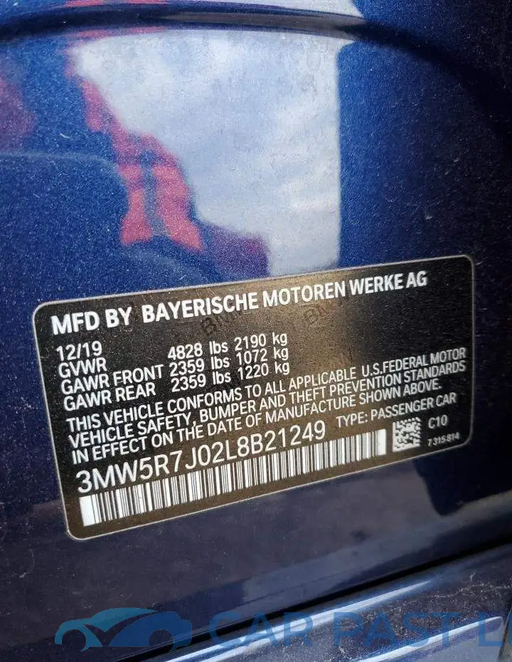 3MW5R7J02L8B21249# 13