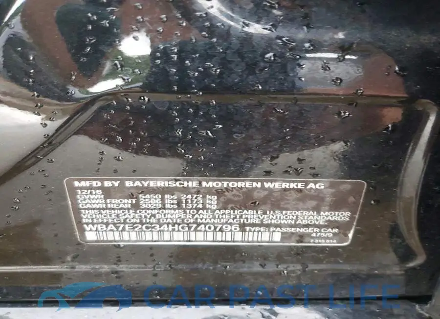WBA7E2C34HG740796# 12