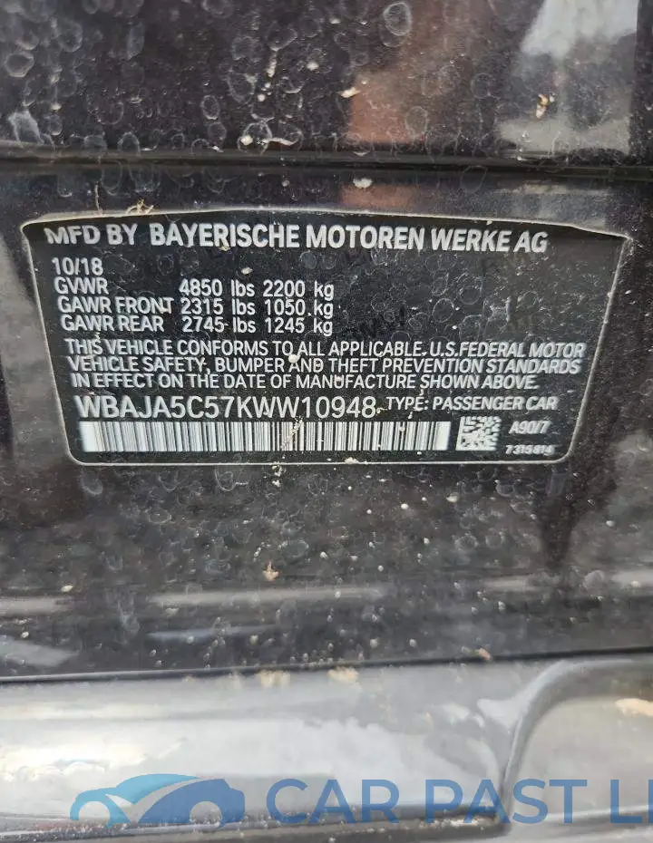 WBAJA5C57KWW10948# 12