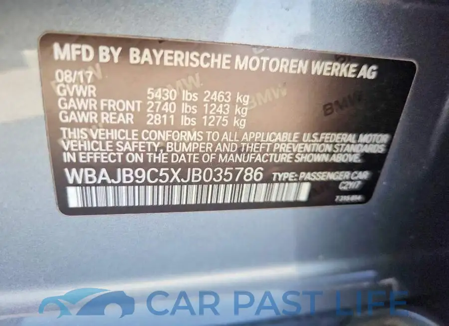 WBAJB9C5XJB035786# 12