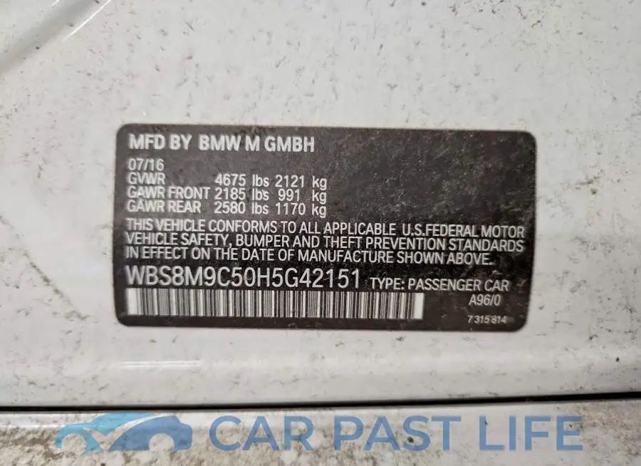 WBS8M9C50H5G42151# 12
