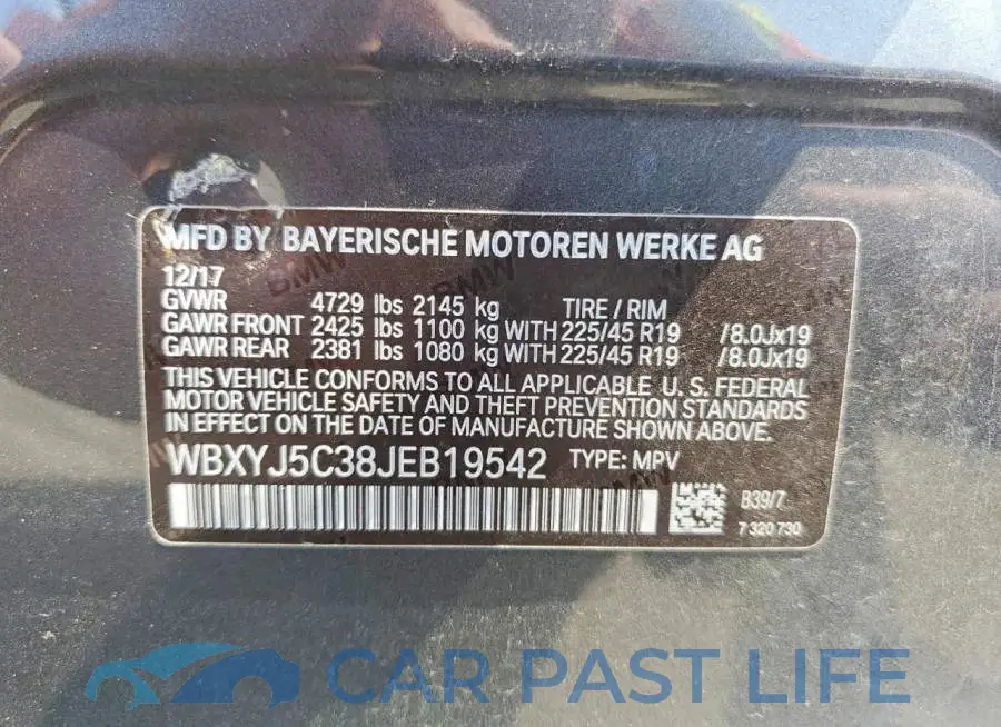 WBXYJ5C38JEB19542# 13