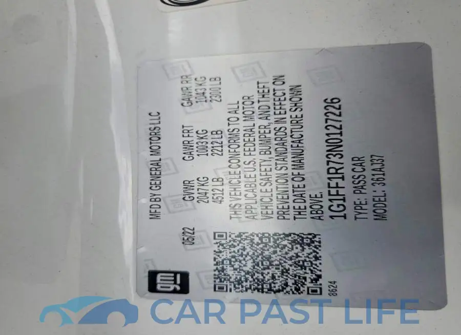 1G1FF1R73N0127226# 12