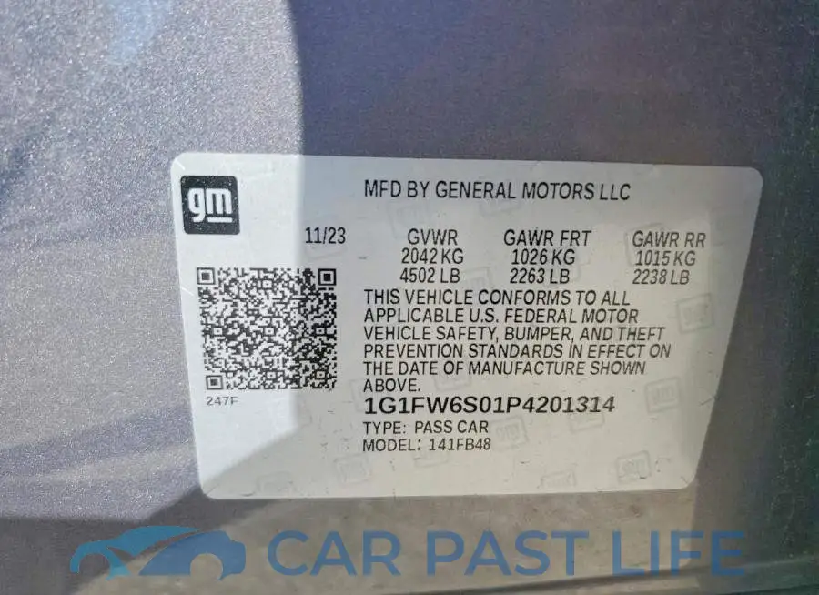 1G1FW6S01P4201314# 12