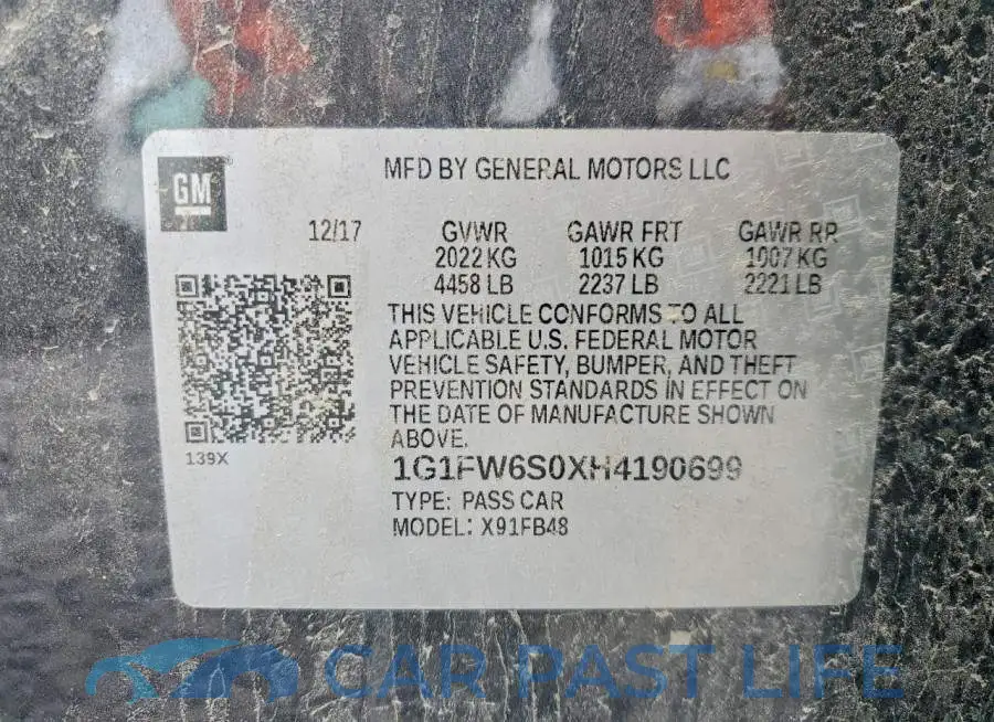 1G1FW6S0XH4190699# 12