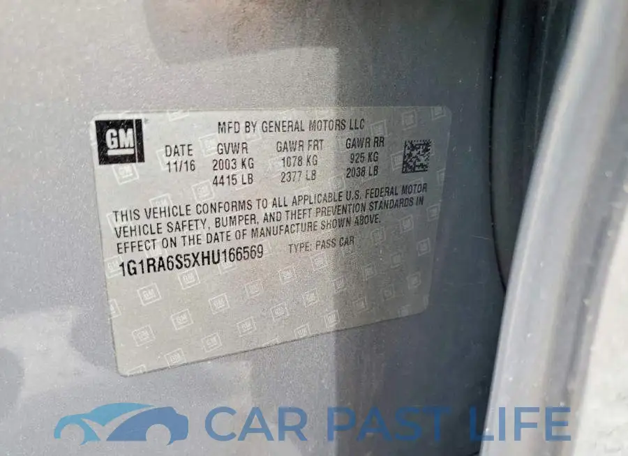 1G1RA6S5XHU166569# 12