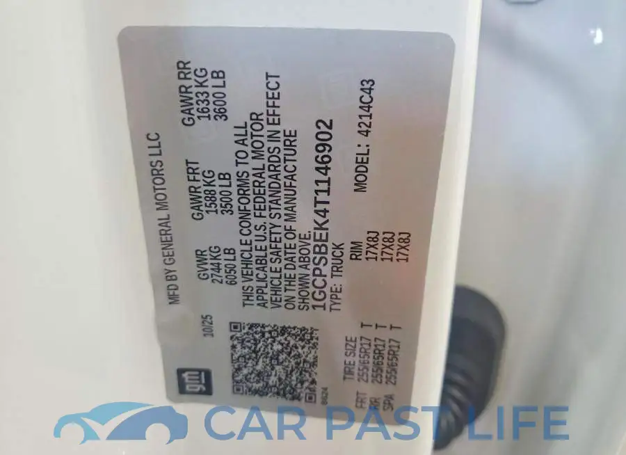 1GCPSBEK4T1146902# 12