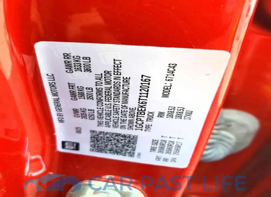 1GCPTBEK6T1120167# 12