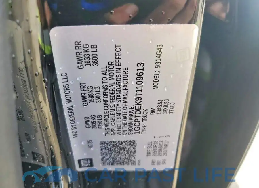 1GCPTDEK9T1109613# 13