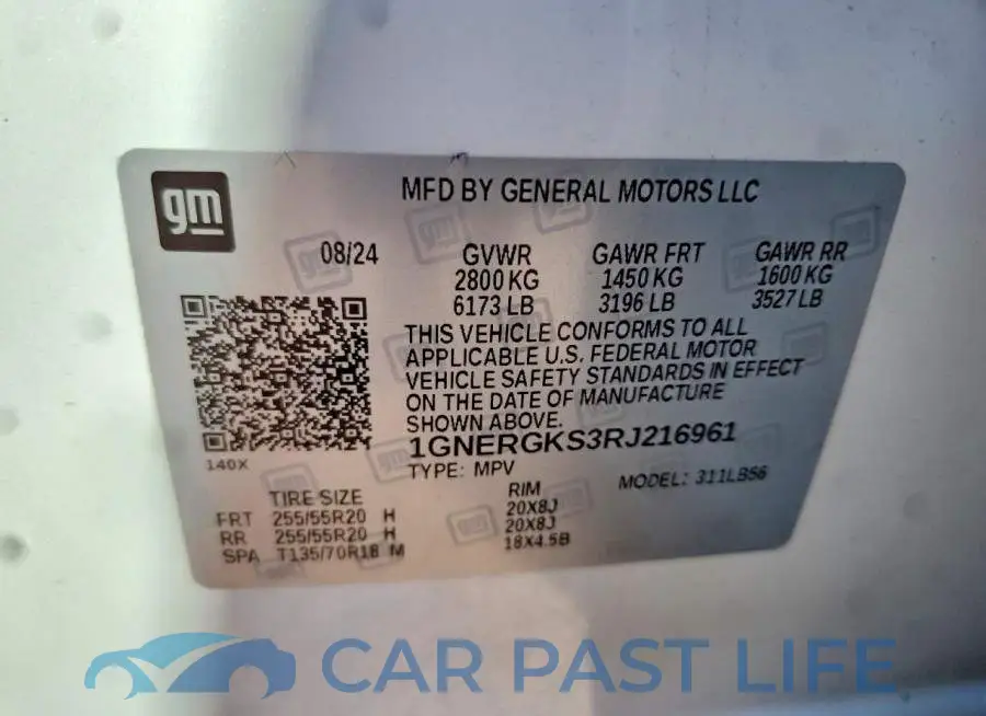 1GNERGKS3RJ216961# 13