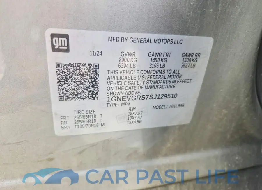 1GNEVGRS7SJ129510# 14