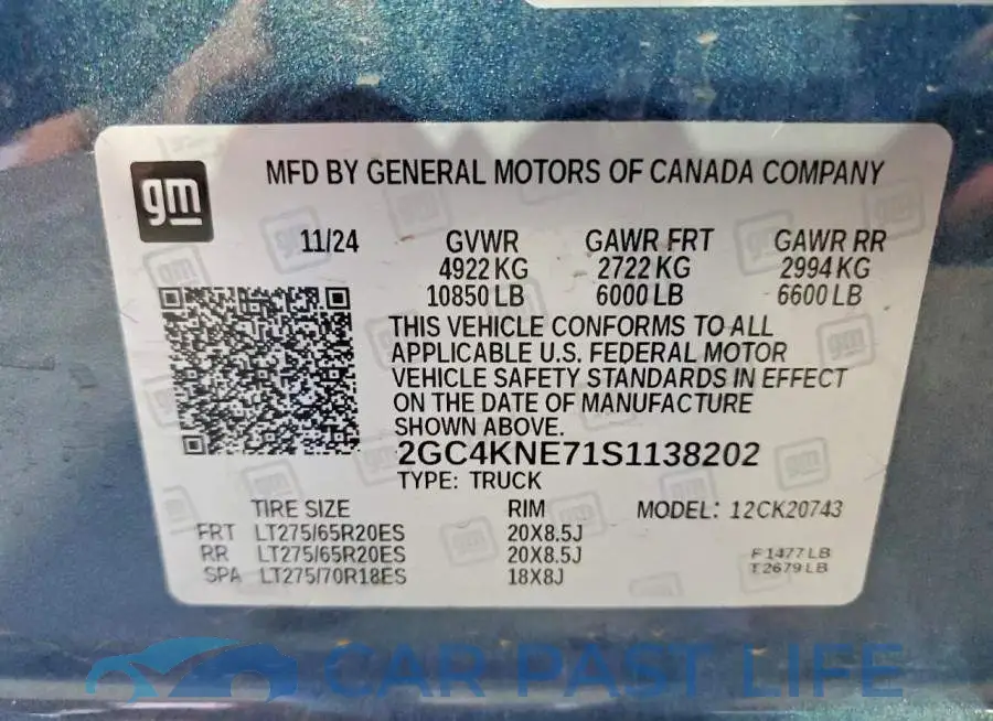 2GC4KNE71S1138202# 12
