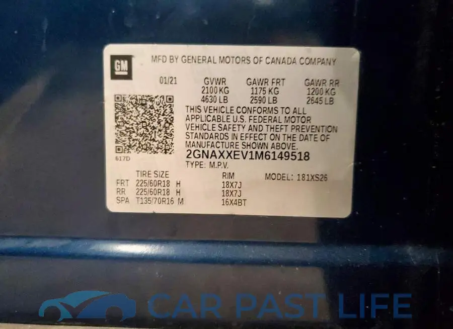 2GNAXXEV1M6149518# 13