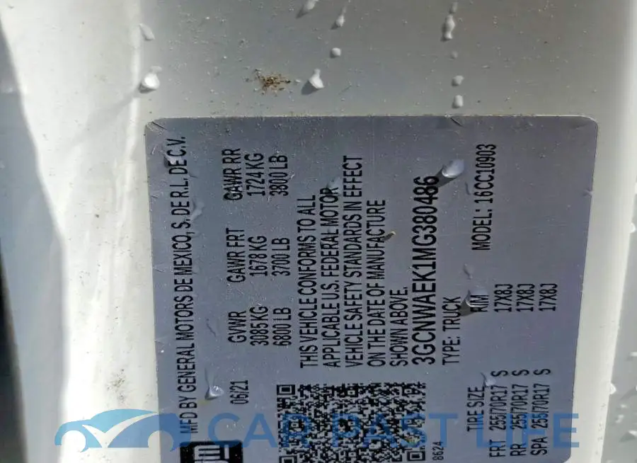 3GCNWAEK1MG380486# 12