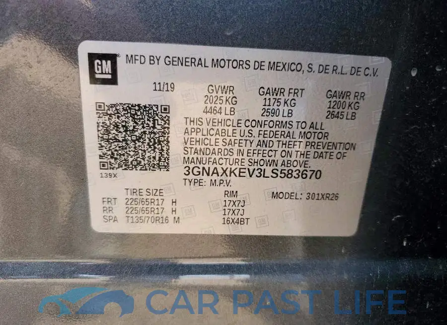 3GNAXKEV3LS583670# 12