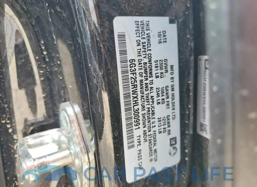 6G3F25RWXHL300991# 12