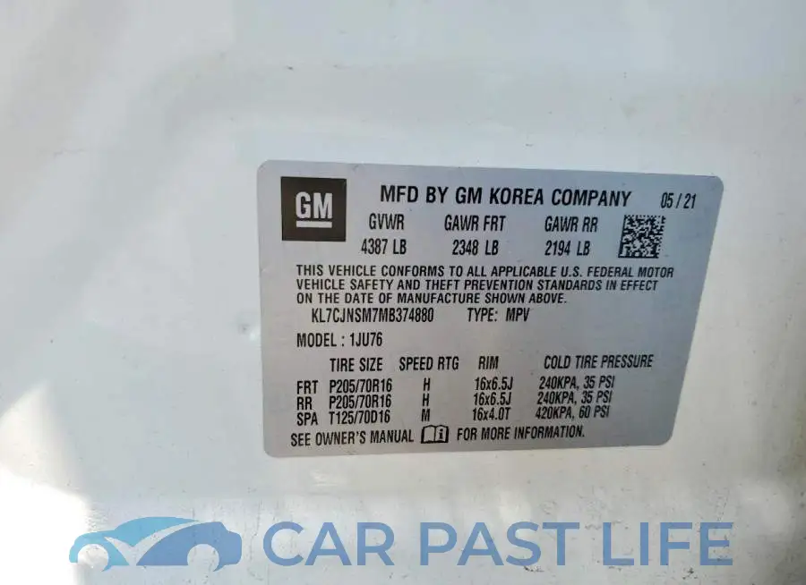 KL7CJNSM7MB374880# 13